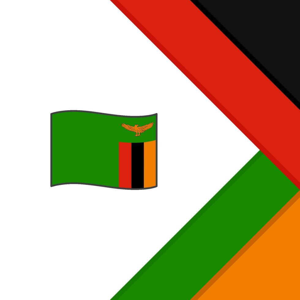 Zâmbia bandeira abstrato fundo Projeto modelo. Zâmbia independência dia bandeira social meios de comunicação publicar. Zâmbia desenho animado vetor