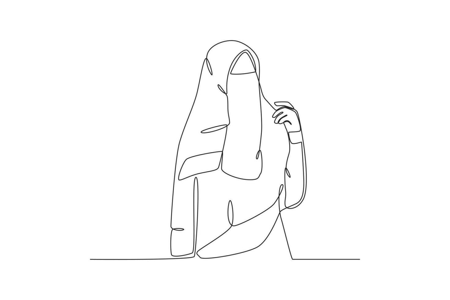uma menina vestindo muçulmano roupas vetor