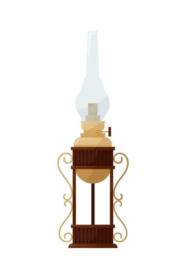 óleo Antiguidade lâmpada. vintage item. vetor