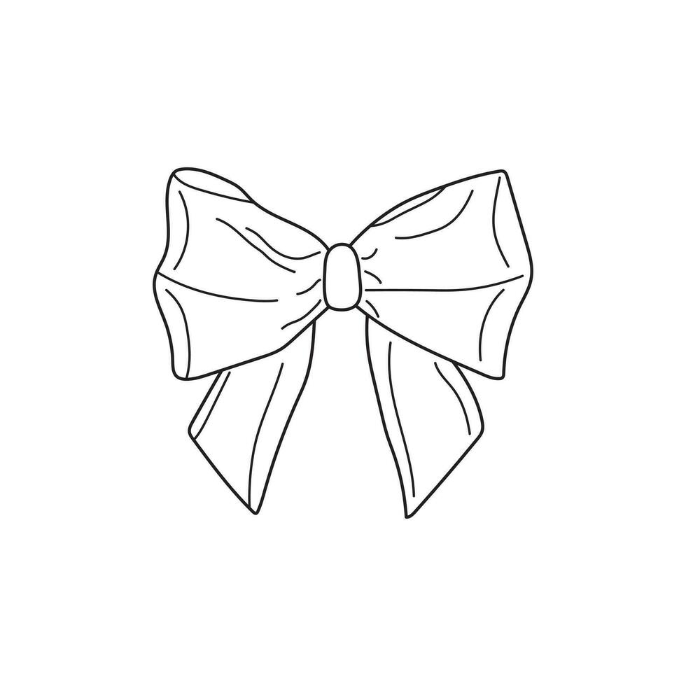 mão desenhado crianças desenhando desenho animado vetor ilustração gravata-borboleta isolado em branco fundo