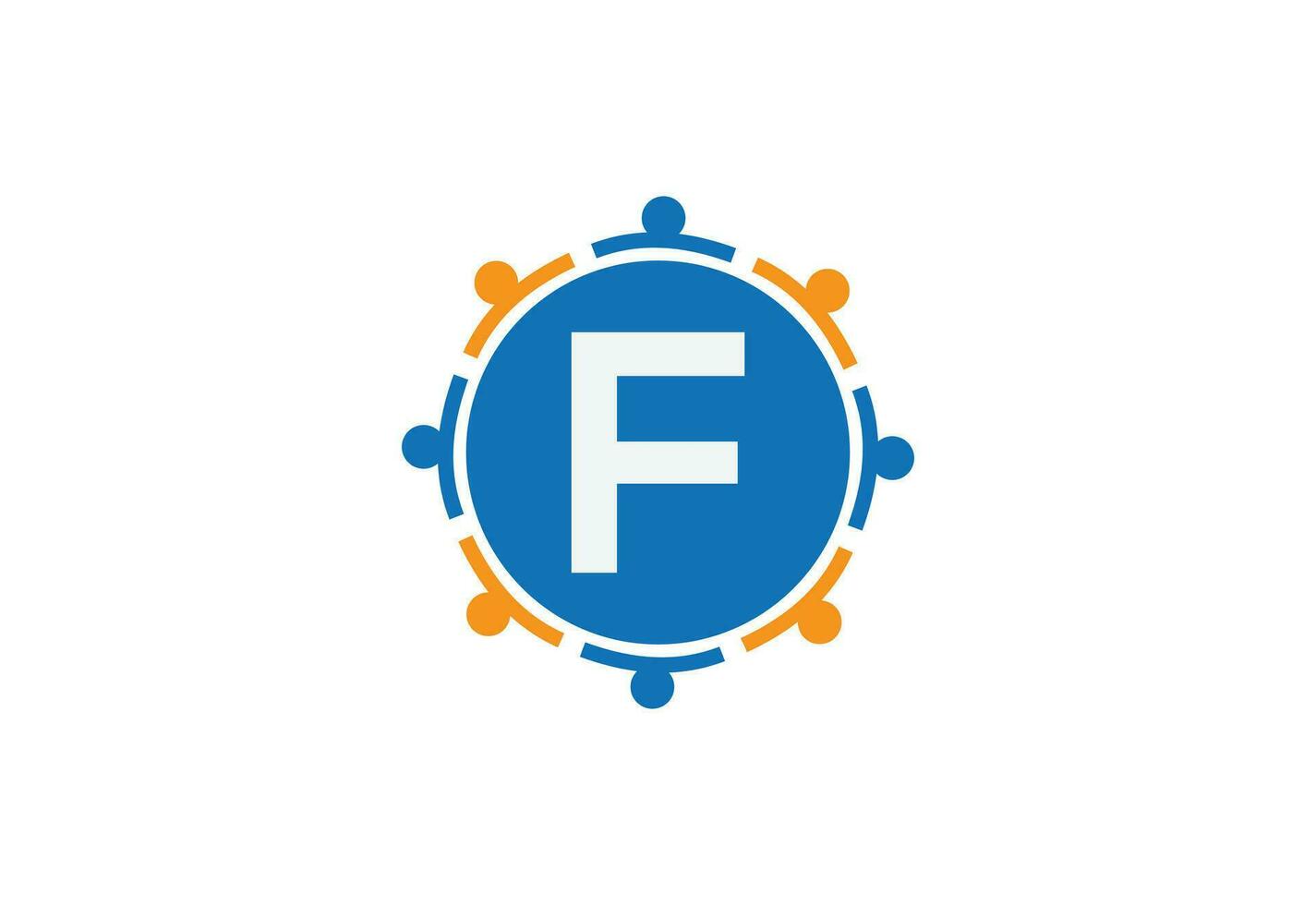 abstrato inicial carta f conectando pessoas logotipo. vetor