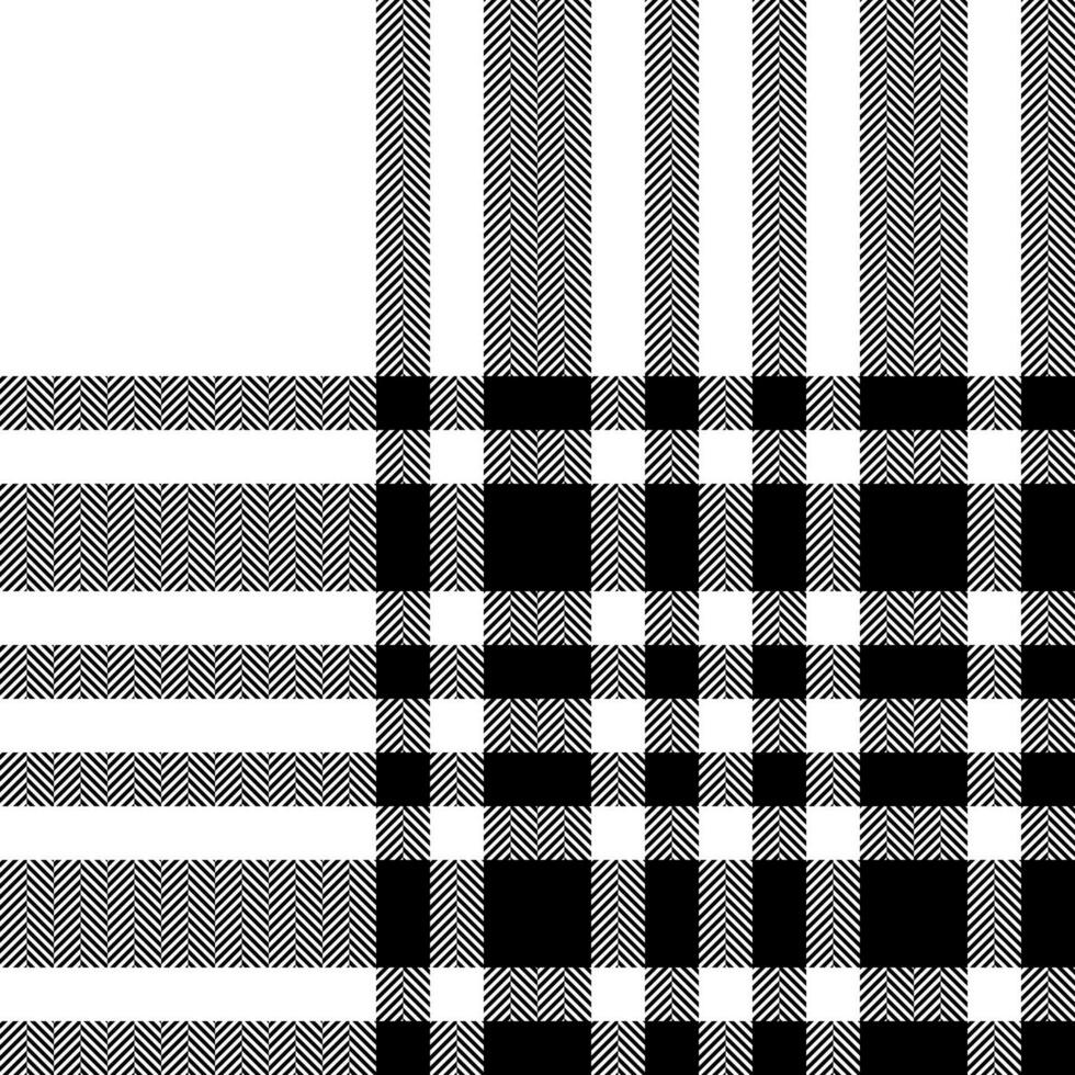 padrão xadrez xadrez em preto e branco. textura de tecido sem costura. estampa têxtil tartan. vetor