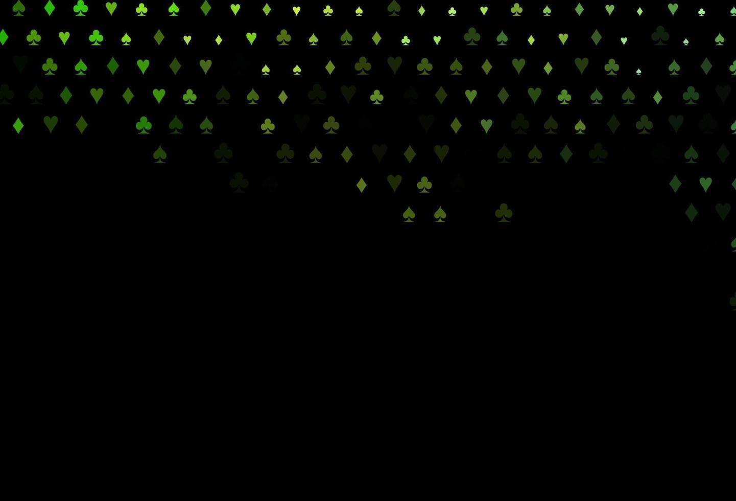 layout de vetor verde escuro com elementos de cartas.