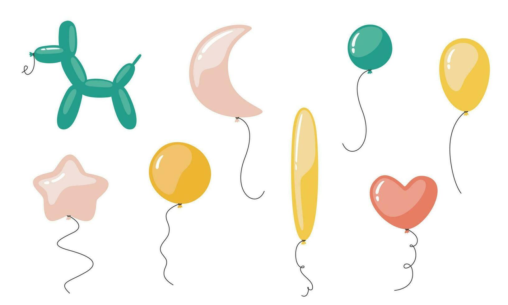 conjunto do diferente balões dentro desenho animado estilo vetor