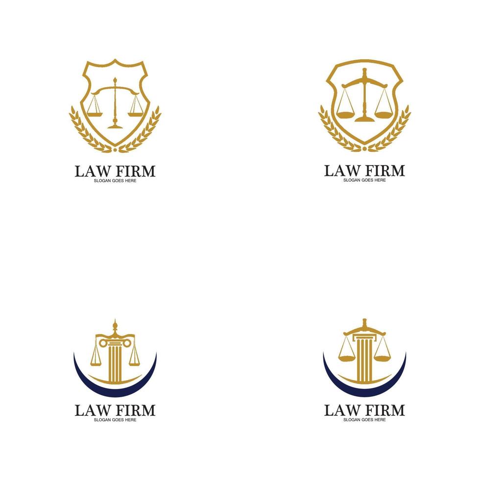 logotipo de escritório de advocacia e vetor de modelo de design de ícone