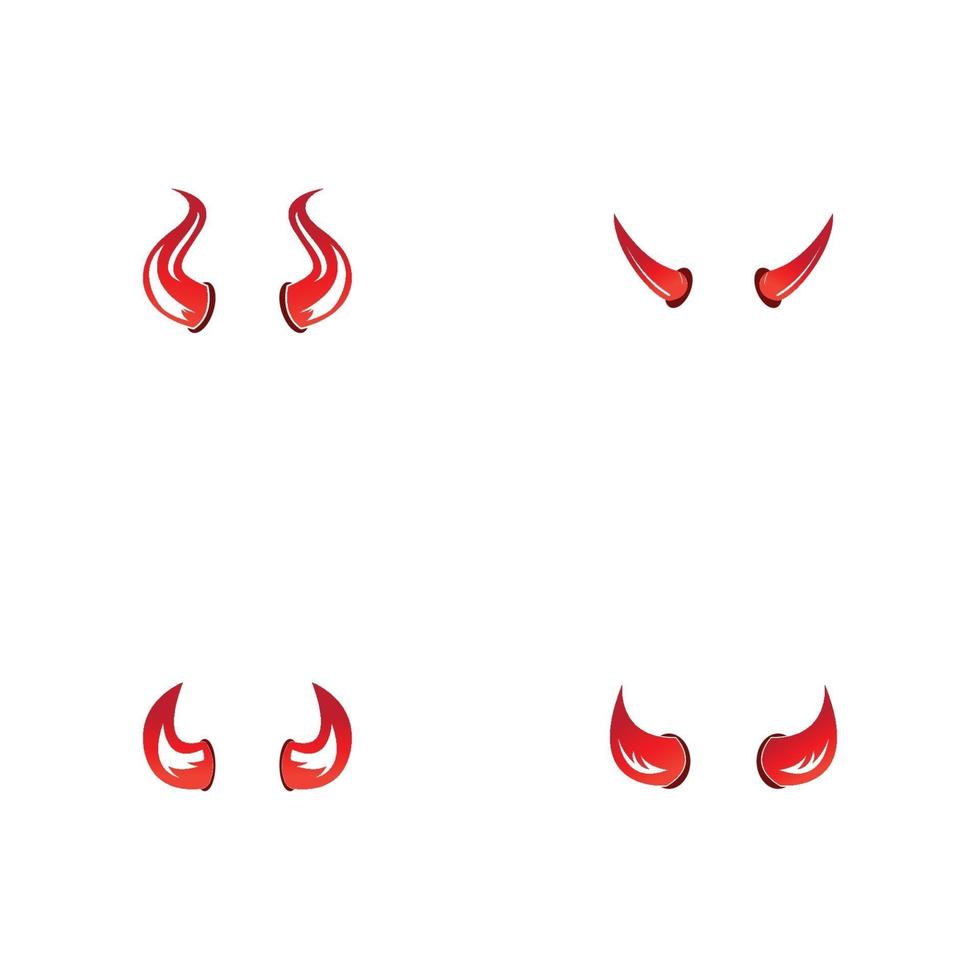 modelo de ilustração de logotipo de ícone de vetor de chifre do diabo