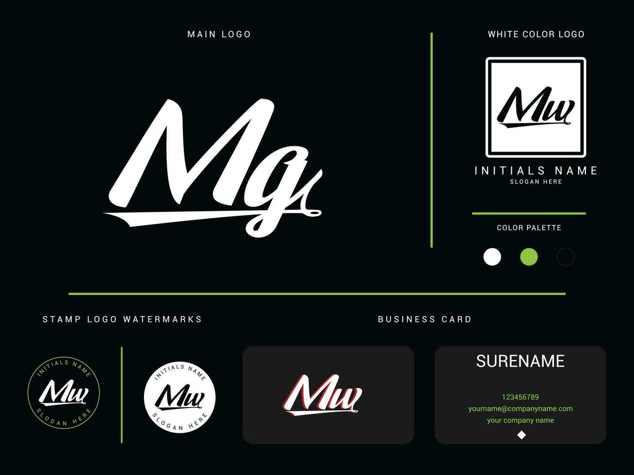 criativo mg vestuário moda logotipo, moderno mw mg logotipo carta vetor