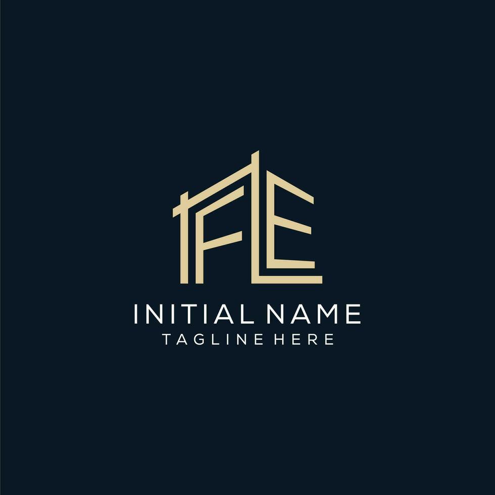 inicial fe logotipo, limpar \ limpo e moderno arquitetônico e construção logotipo Projeto vetor