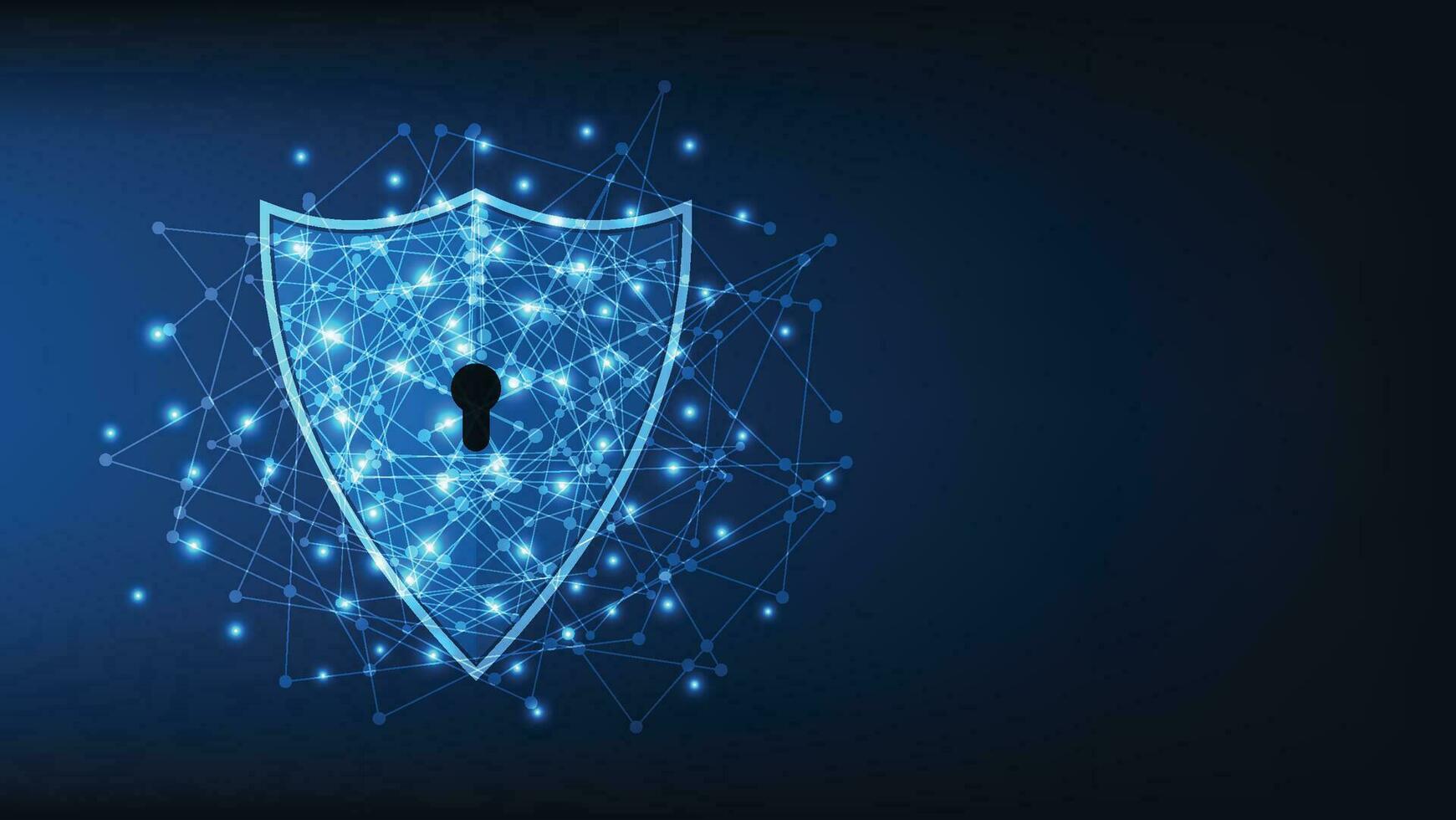 digital escudo com virtual tela em Sombrio fundo cyber segurança tecnologia fraude prevenção vetor