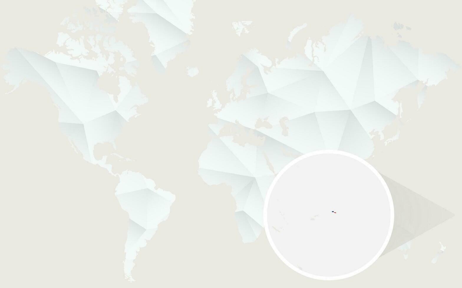 samoa mapa com bandeira dentro contorno em branco poligonal mundo mapa. vetor