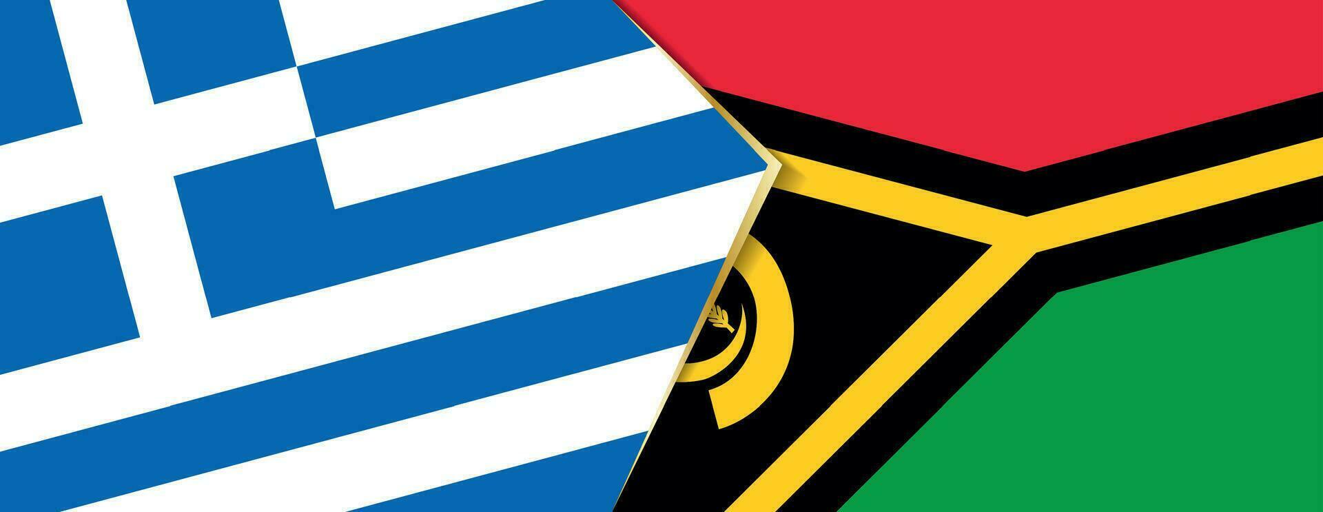 Grécia e vanuatu bandeiras, dois vetor bandeiras.