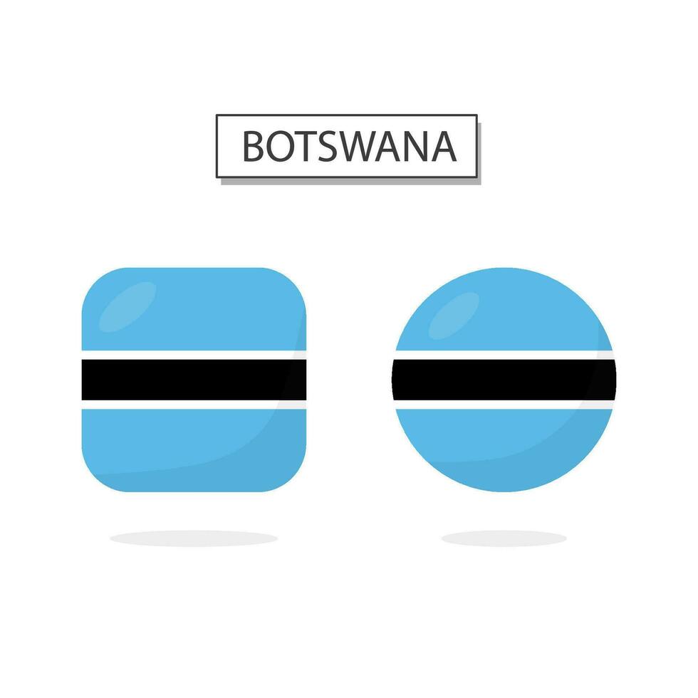 bandeira do botsuana 2 formas ícone 3d desenho animado estilo. vetor