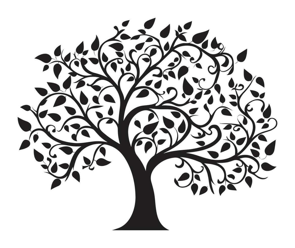 abstrato vibrante árvore logotipo projeto, raiz vetor, árvore logotipo, árvore do vida ícone em branco fundo, parede decoração, parede arte vetor