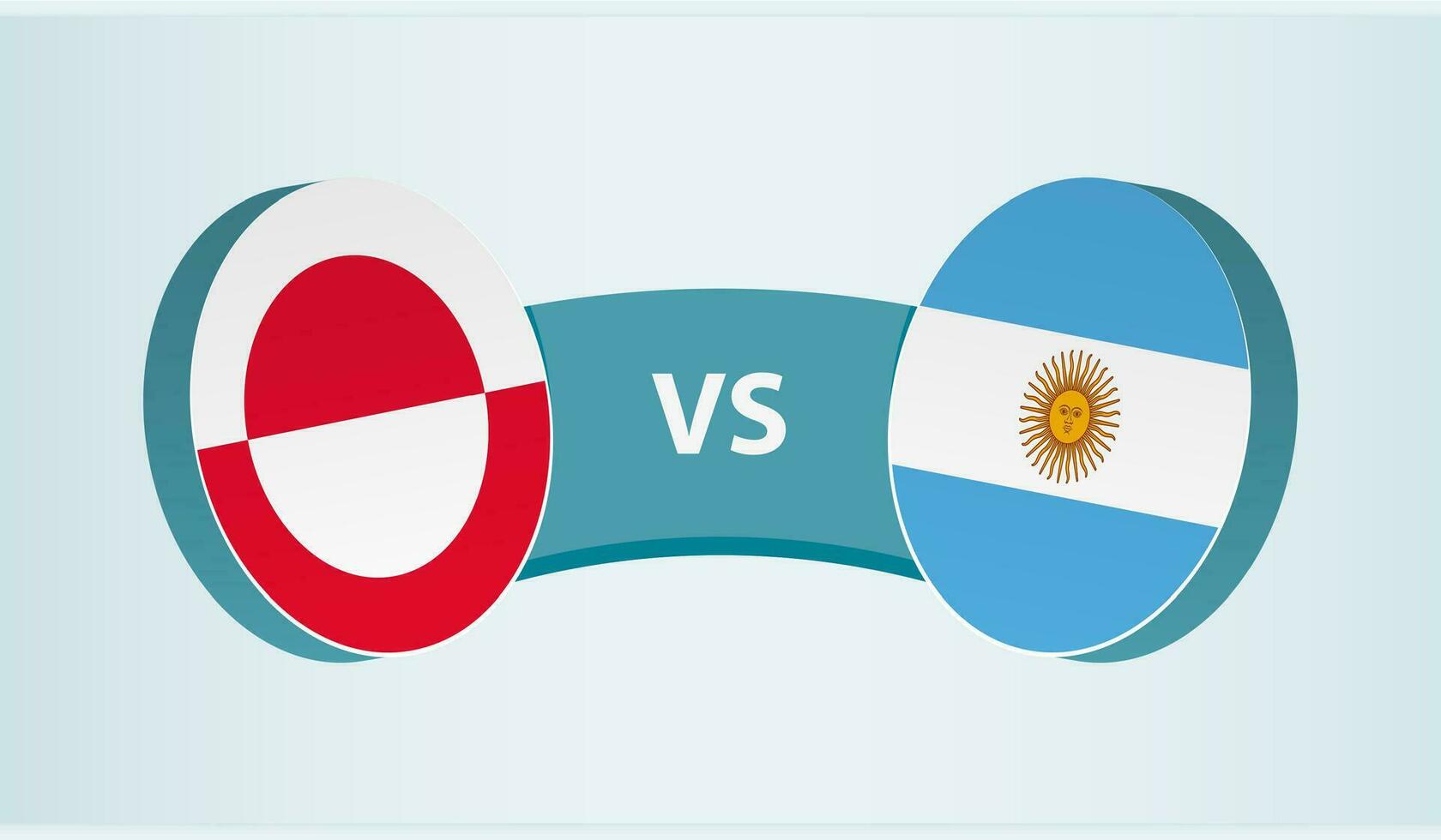 Groenlândia versus Argentina, equipe Esportes concorrência conceito. vetor