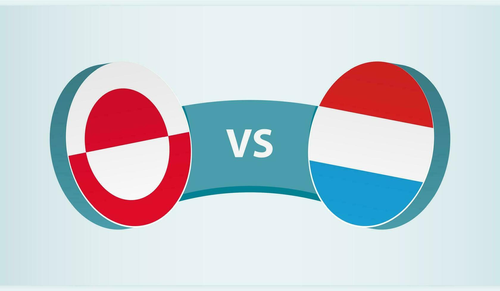 Groenlândia versus Luxemburgo, equipe Esportes concorrência conceito. vetor