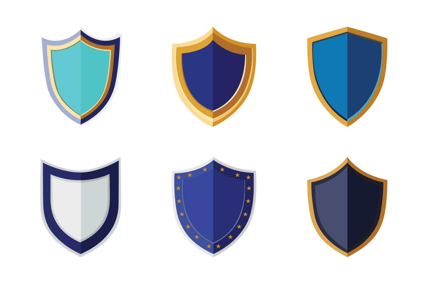 vetor ampla coleção do escudo ícones e símbolos