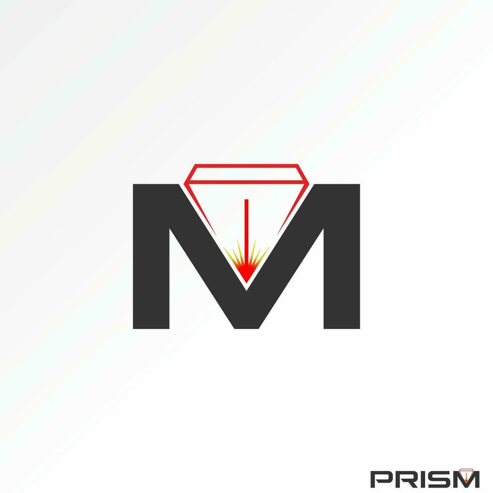 logotipo Projeto gráfico conceito criativo abstrato Prêmio vetor placa estoque único inicial m Fonte com linhas pirâmide prisma. relacionado para monograma geométrico