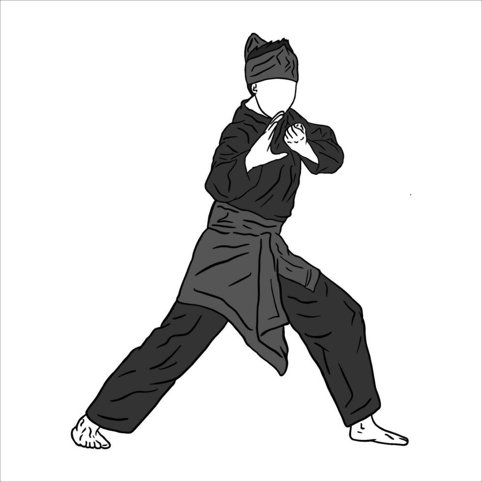 pencak Silat vetor ilustração açao pose jurus Silat