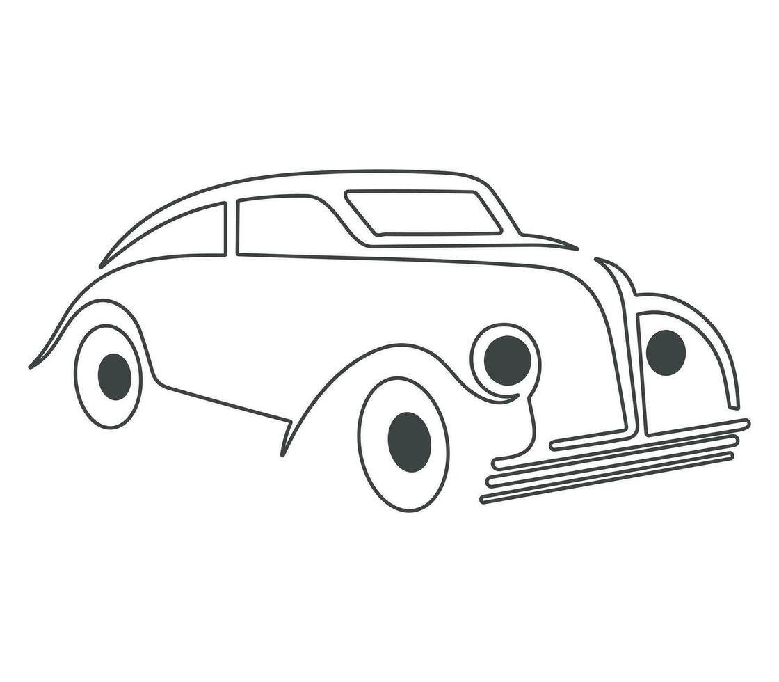 moderno carro minimalista linha ilustração. carro esboço vetor