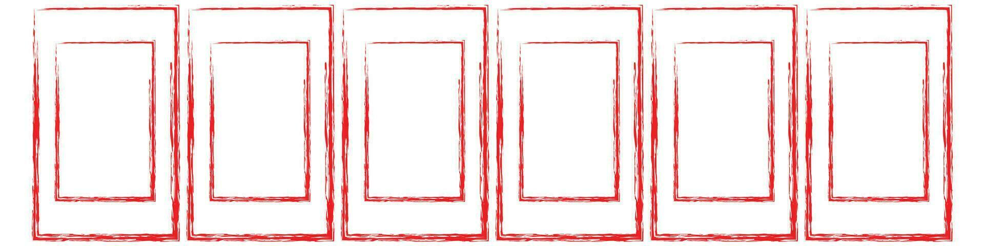 grunge quadrado e retângulo quadros. tinta esvaziar Preto caixas definir. retângulo fronteiras coleções. borracha quadrado carimbo imprimir. vetor ilustração isolado em branco fundo.