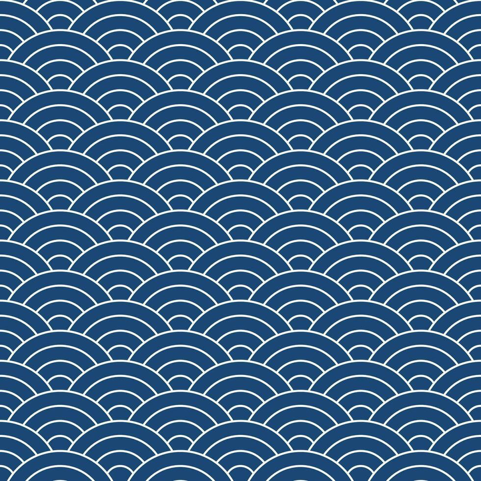 marinha azul japonês onda padronizar fundo. japonês desatado padronizar vetor. ondas fundo ilustração. para roupas, invólucro papel, pano de fundo, fundo, presente cartão. vetor