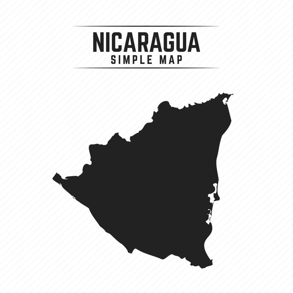 mapa preto simples da Nicarágua isolado no fundo branco vetor