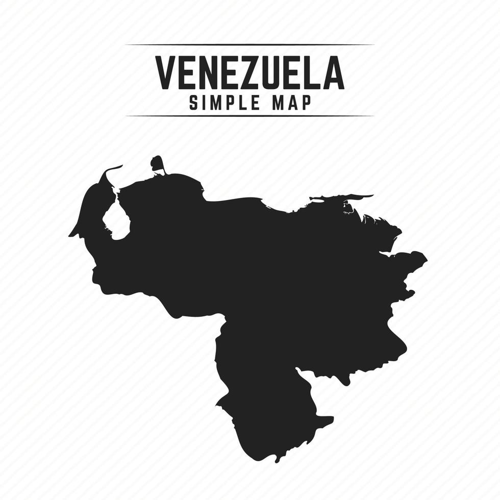 mapa preto simples da venezuela isolado no fundo branco vetor
