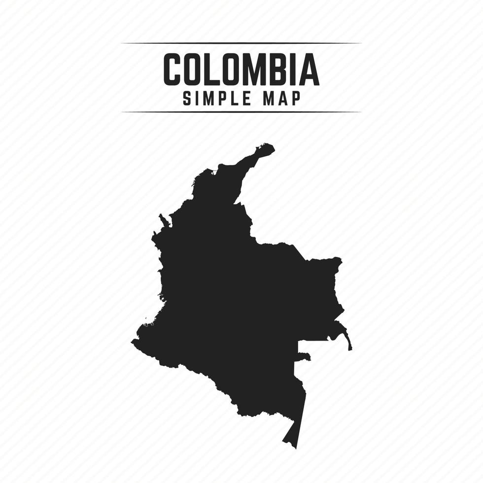 mapa preto simples da Colômbia isolado no fundo branco vetor