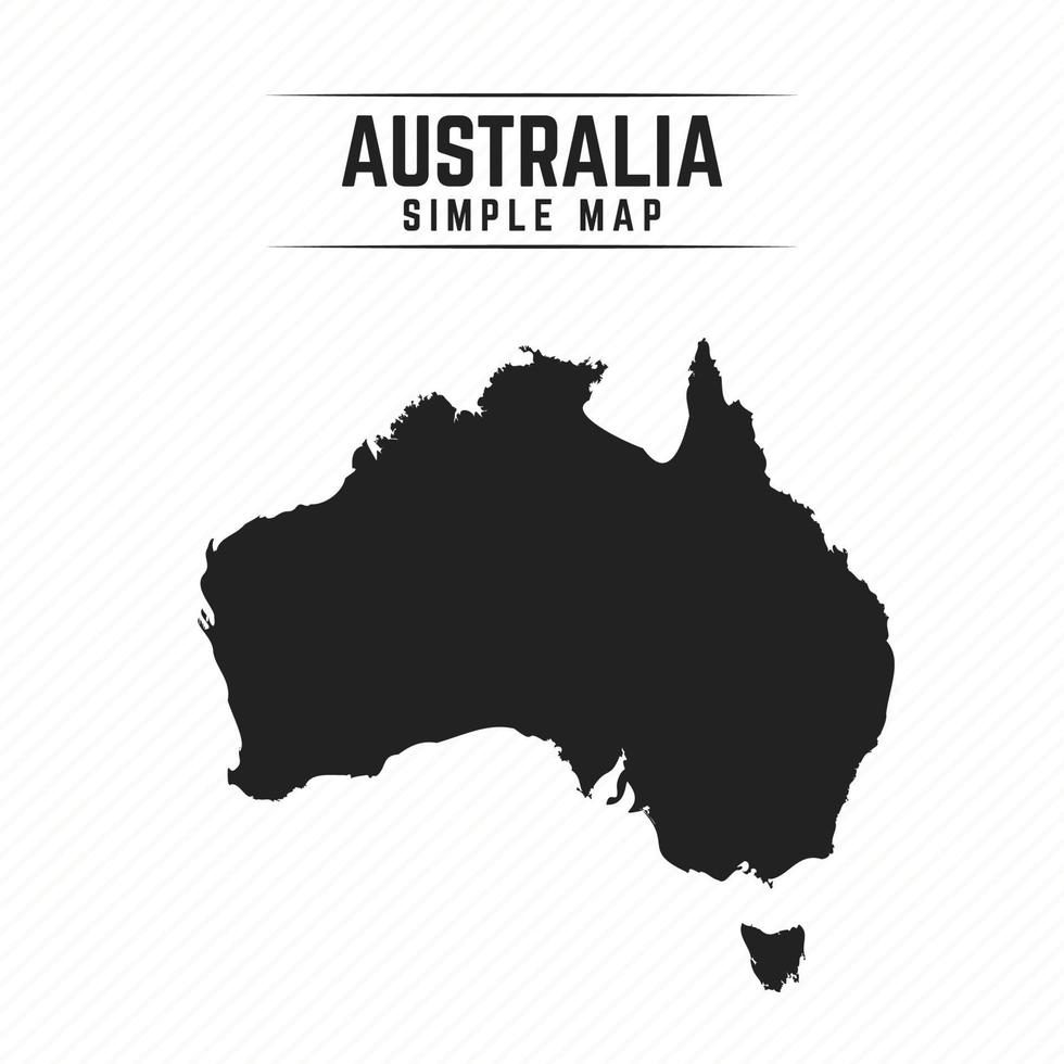 mapa preto simples da austrália isolado no fundo branco vetor