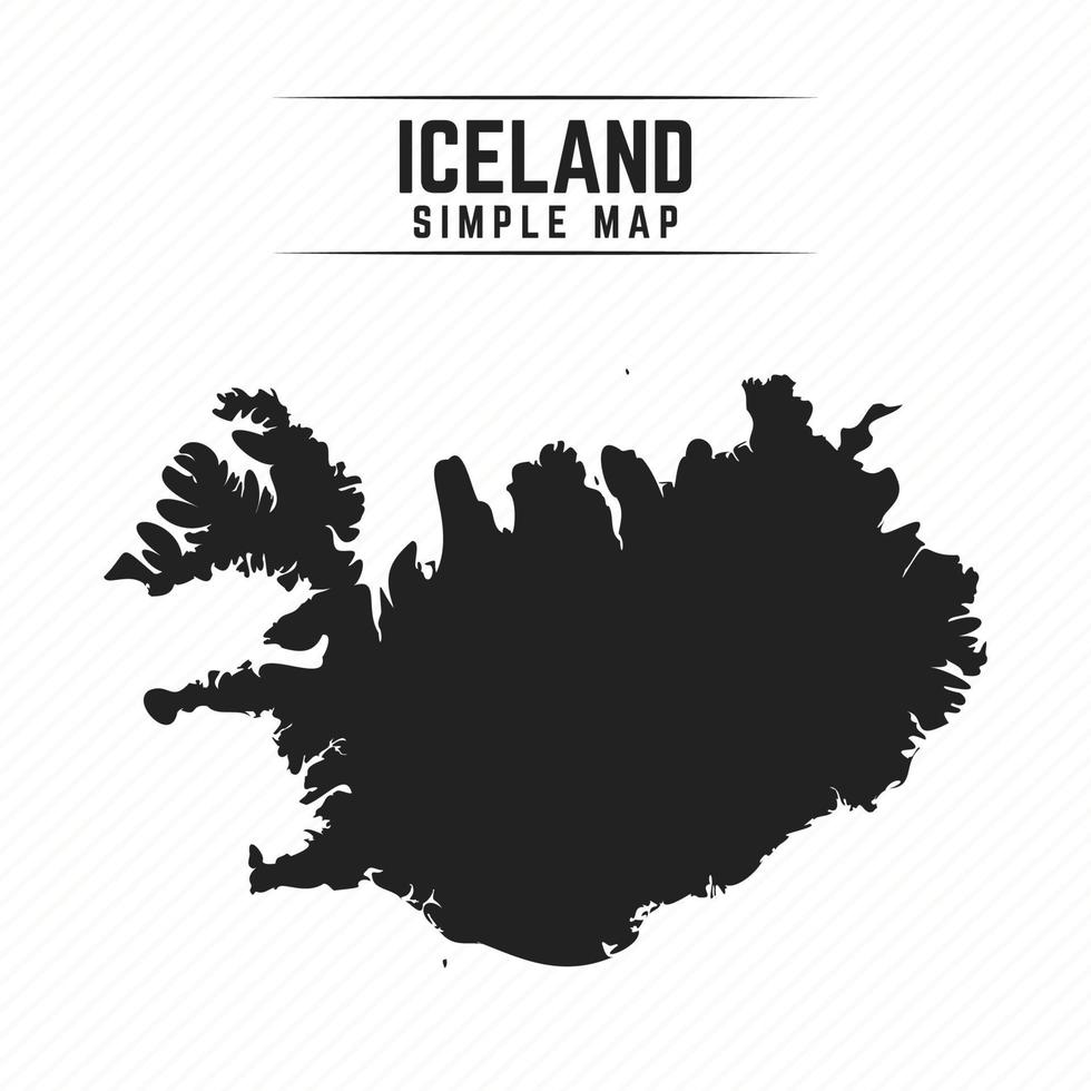 mapa preto simples da Islândia isolado no fundo branco vetor