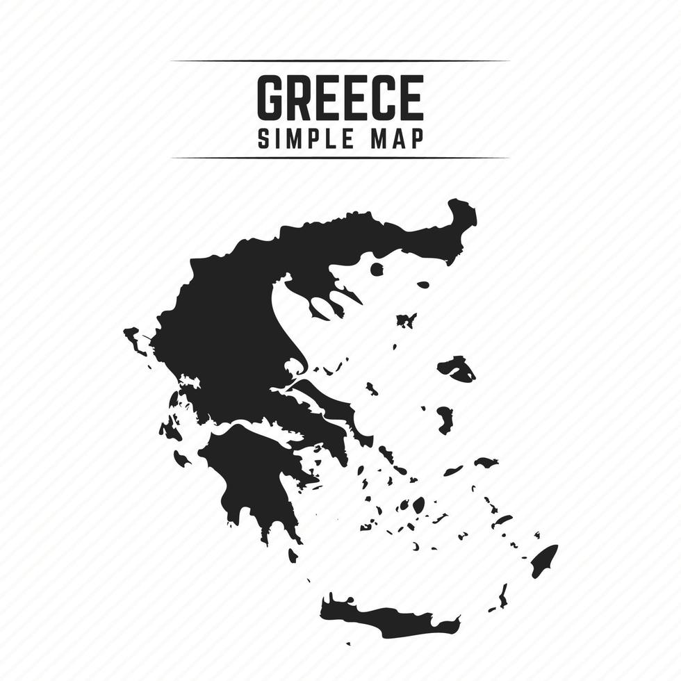 mapa preto simples da Grécia isolado no fundo branco vetor