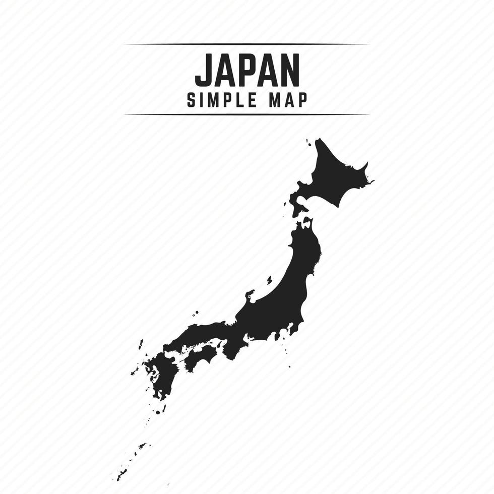 mapa preto simples do japão isolado no fundo branco vetor