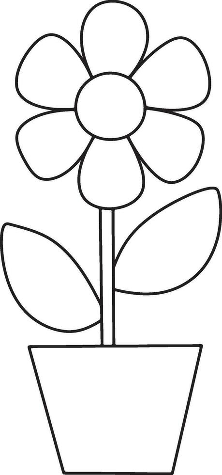 flor vaso de flores natureza desenho animado rabisco kawaii animê coloração página fofa ilustração desenhando grampo arte personagem chibi mangá quadrinho vetor