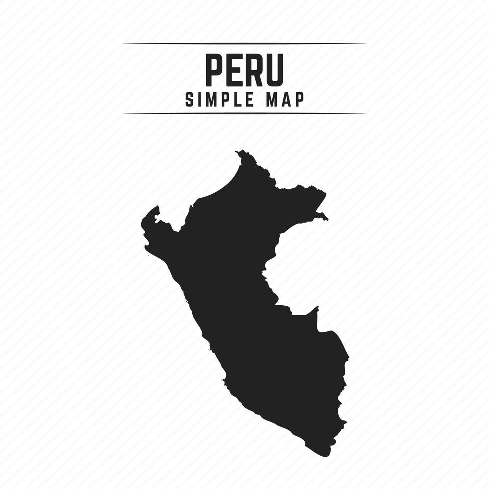 mapa preto simples do Peru, isolado no fundo branco vetor