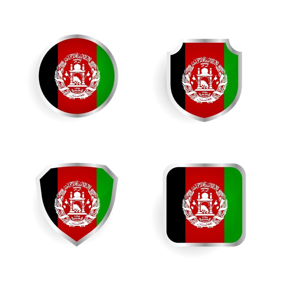 Coleção de crachás e etiquetas do país do Afeganistão vetor