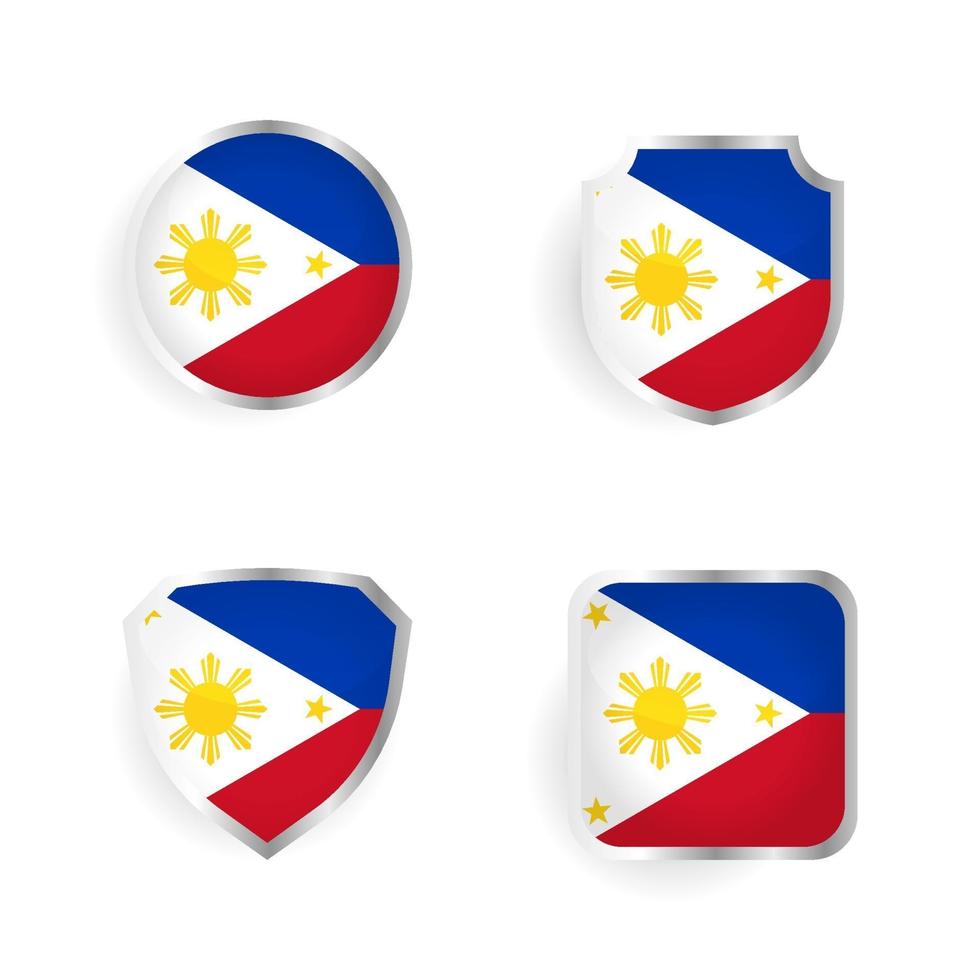 coleção de crachás e etiquetas country filipinas vetor