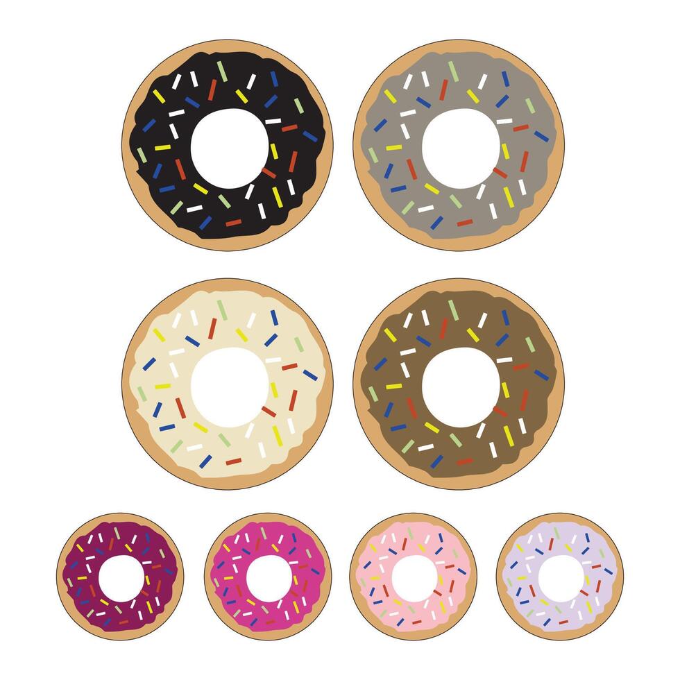 rosquinha rosquinha clipart Projeto conjunto vetor