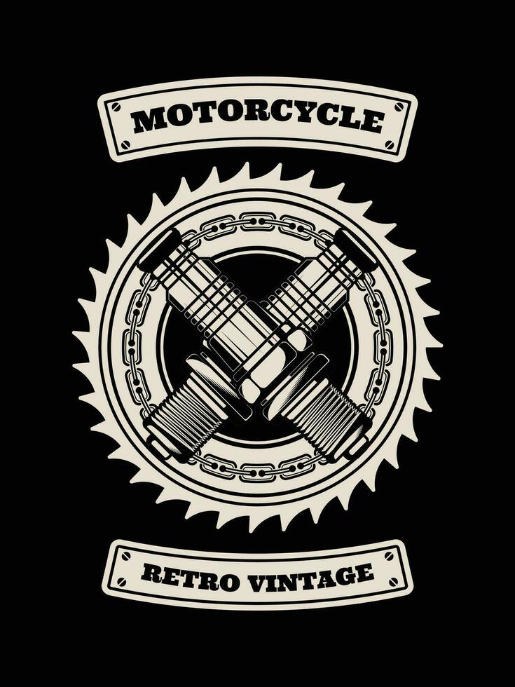 motocicleta camiseta projeto, motocicleta vintage gráficos vetor