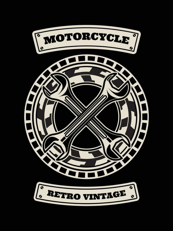 motocicleta camiseta projeto, motocicleta vintage gráficos vetor
