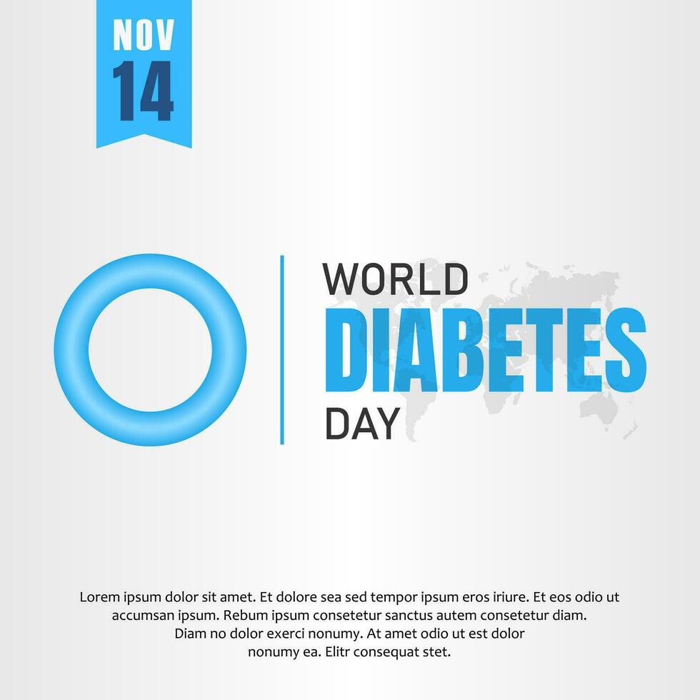 mundo diabetes dia. diabetes consciência dia. célebre cada ano em novembro 14 vetor