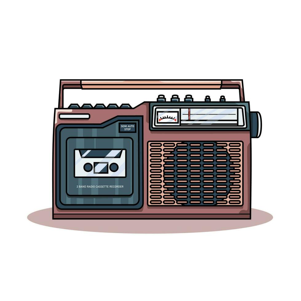 vintage rádio fita jogador vetor ilustração