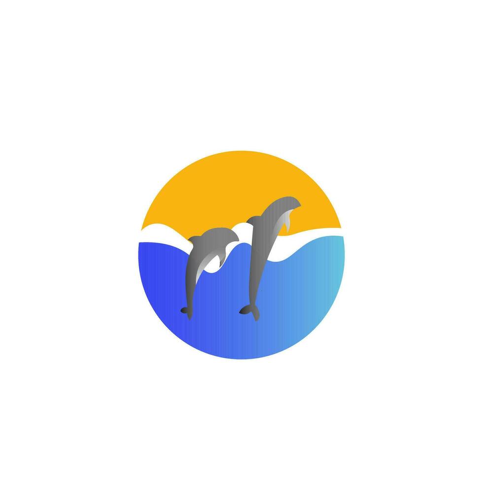 golfinho mascote logotipo Projeto vetor com moderno ilustração conceito logotipo