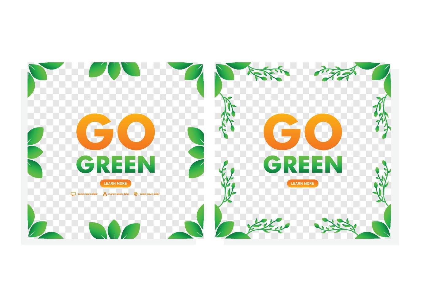 modelo de postagem em mídia social para campanha go green vetor