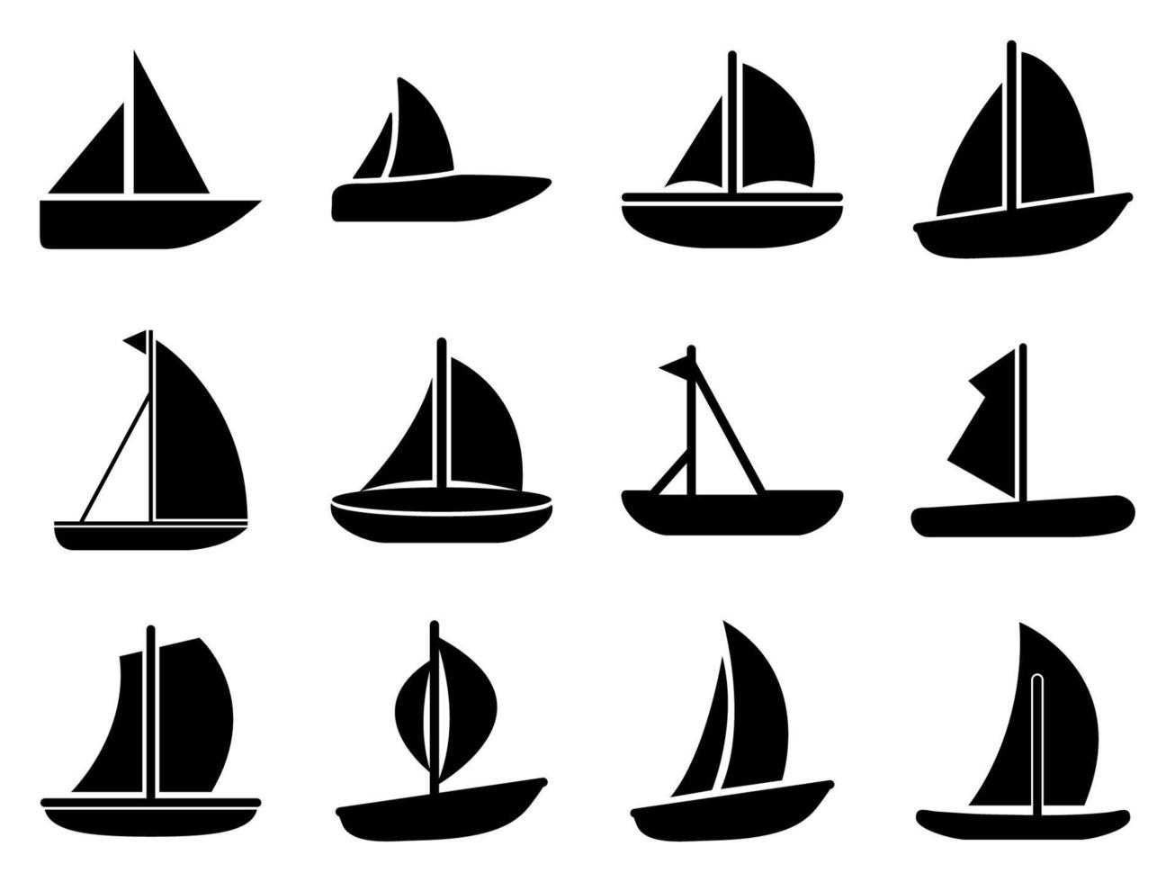 conjunto de ícones de barco - ilustração vetorial. vetor