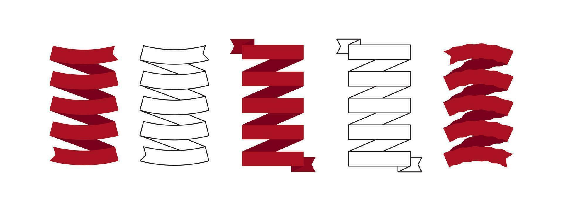 em branco fitas. fitas e bandeira sinais. plano e linear fitas. vetor escalável gráficos