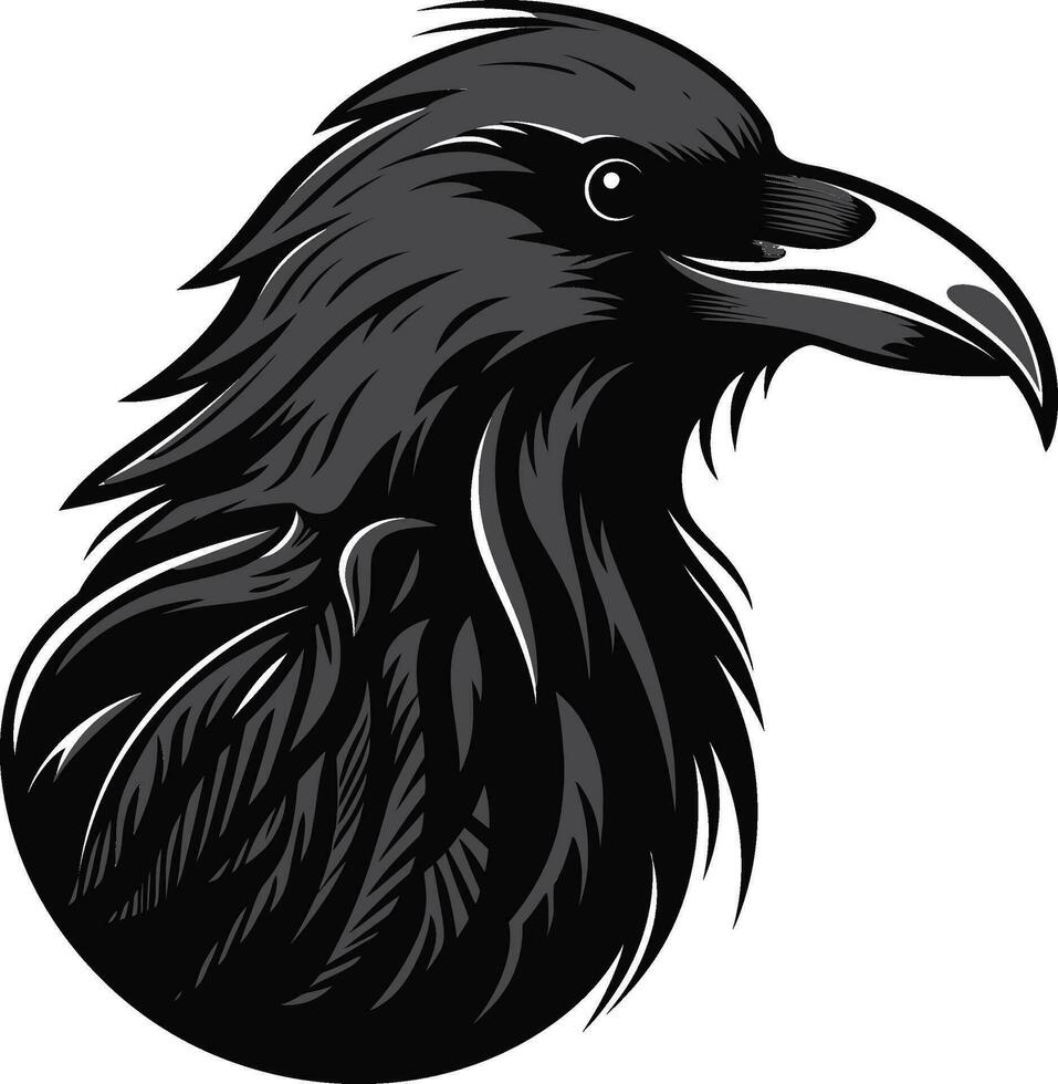 abstrato Preto Corvo monograma lustroso Raven silhueta Projeto vetor
