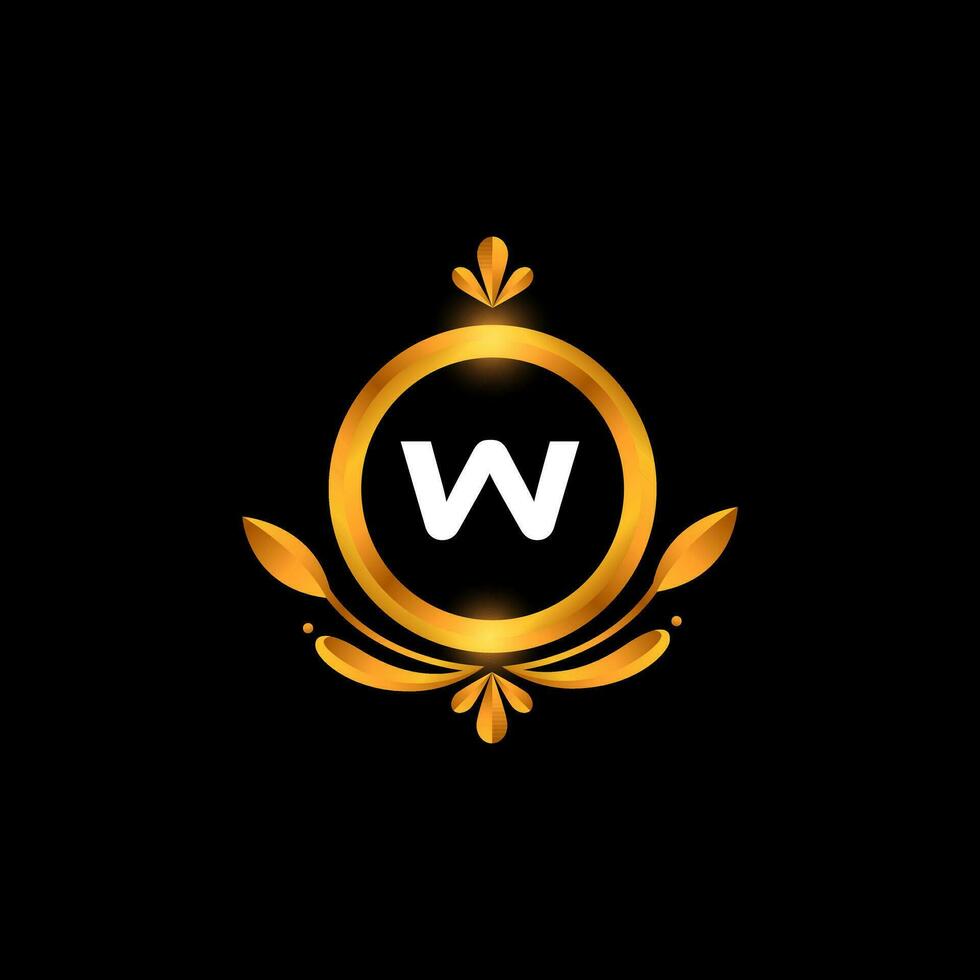 vetor W carta logotipo inicial dourado colorida W logotipo Projeto