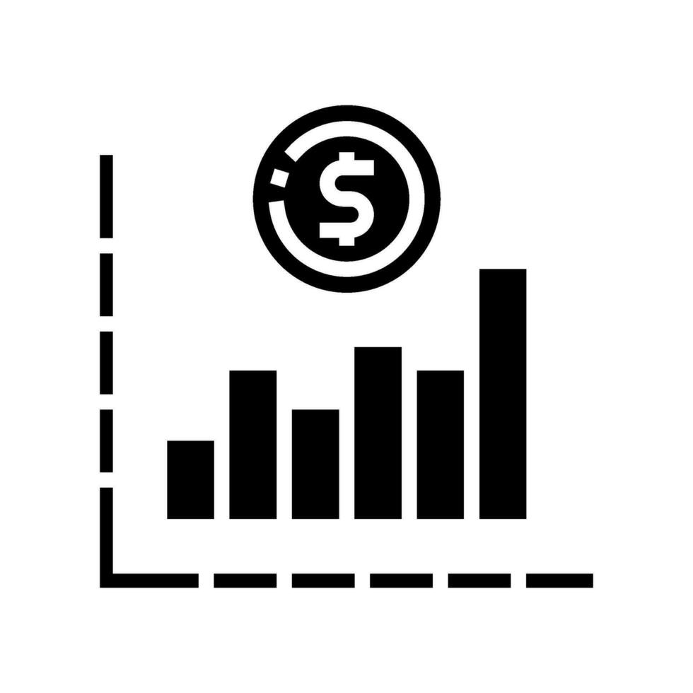 financeiro gráficos orientador glifo ícone vetor ilustração