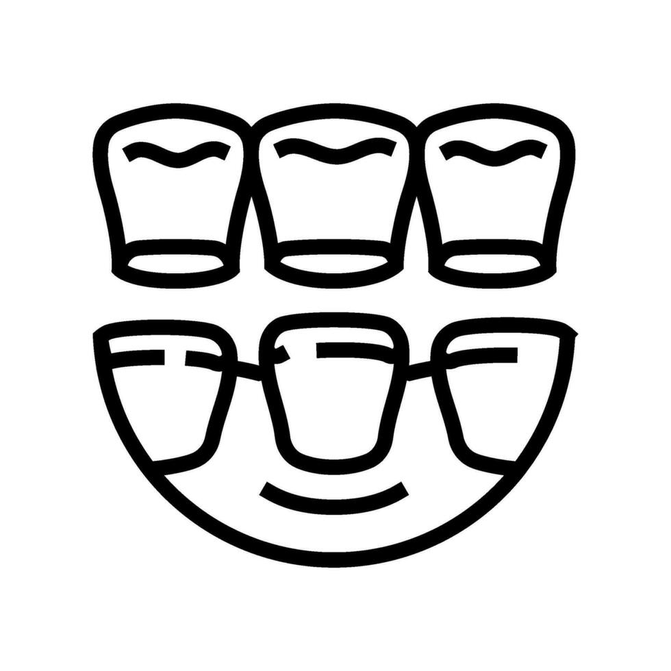 folheados dental procedimento linha ícone vetor ilustração