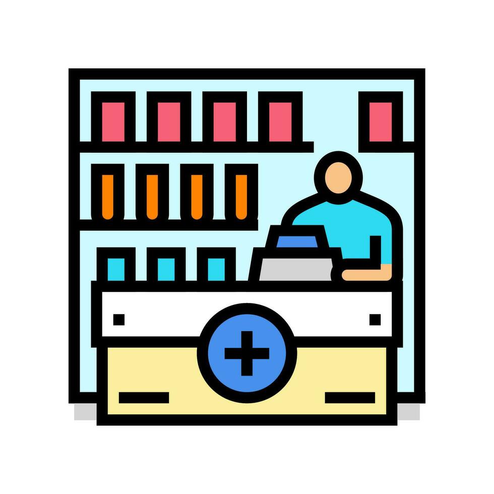 farmacia contador farmacêutico cor ícone vetor ilustração